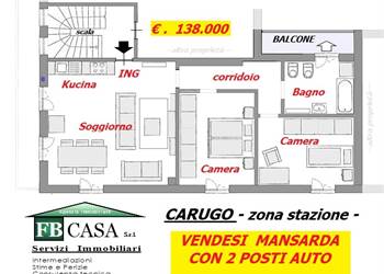CARUGO 3 LOCALI MANSARDATO BOX DOPPIO SEMI ARREDATO- Mq. 90